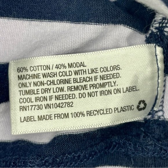 Liz Lange Maternity Blue Striped Short Sleeve Top | Size XXL - Picture 5 of 7